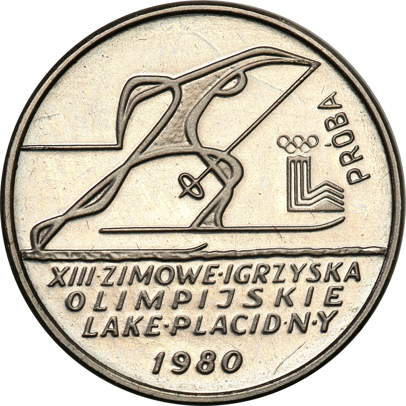 PRL. PRÓBA Nikiel 2000 złotych 1980 – XIII Zimowe Igrzyska Olimpijskie